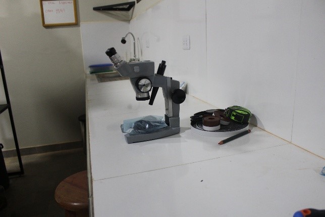 Mesón del laboratorio herpetológico